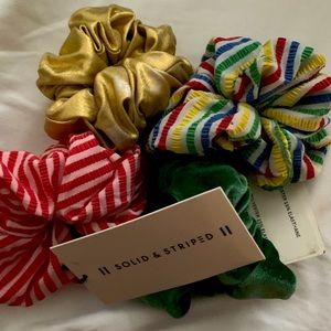 NWT! SOLID & STRIPED Scrunchies